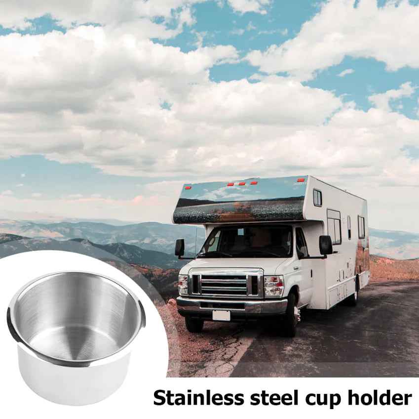 Universal Stainless Steel Cup Drink Holders for Car Boat Truck Marine Camper RV Feeling My Adventure