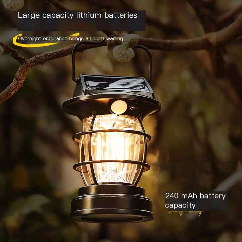 Outdoor Solar-Powered Camping Lantern - Waterproof & Vintage Feeling My Adventure