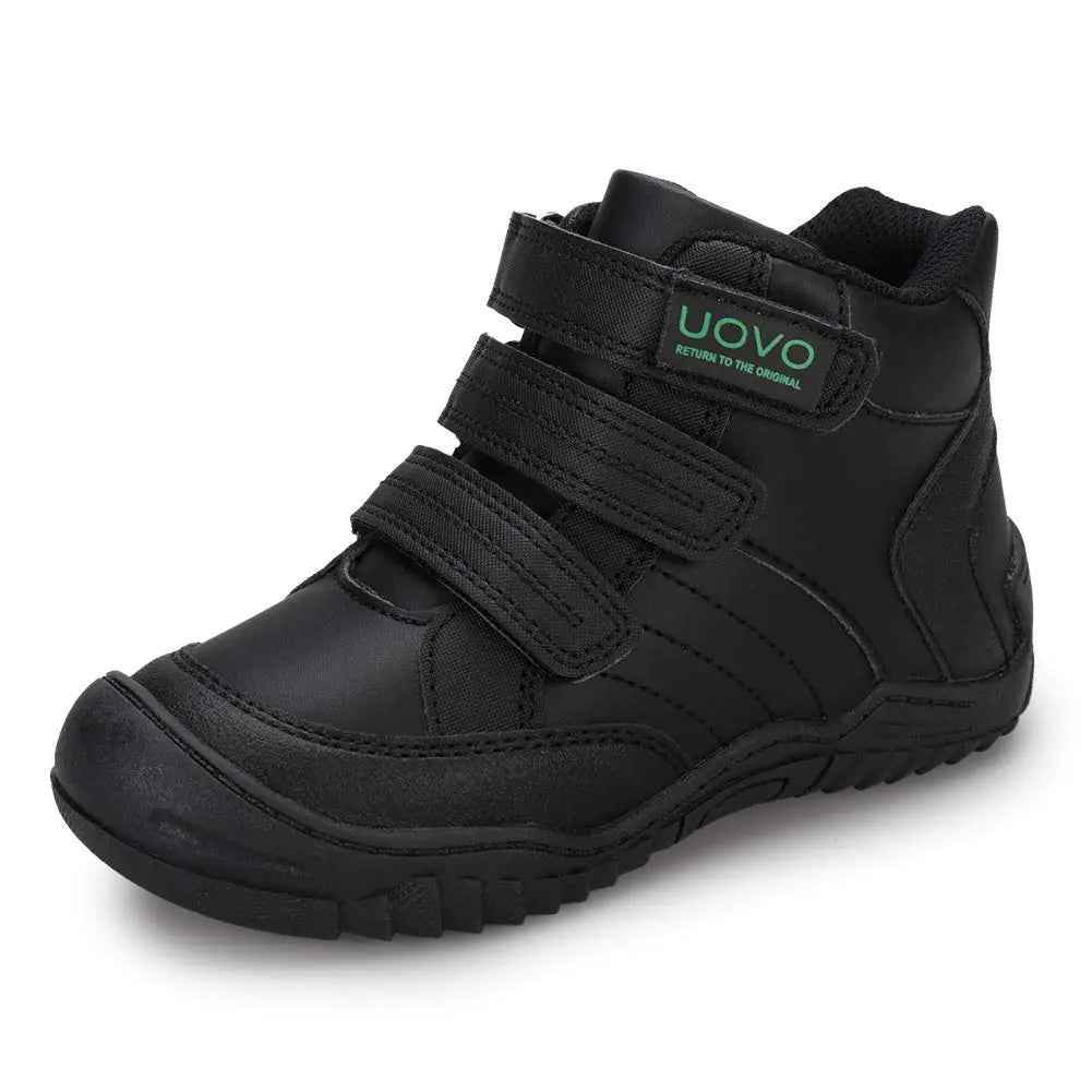 Boys Water-Resistant Hiking Boots – Non-Slip Outdoor Walking Shoes, Ankle Sneaker, Black (Size 3.5 Big Kid) - Feeling My Adventure