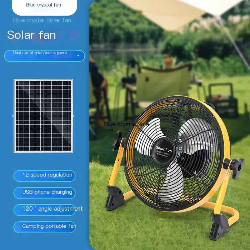Outdoor Camping Rechargeable Solar Fan for Industry Feeling My Adventure