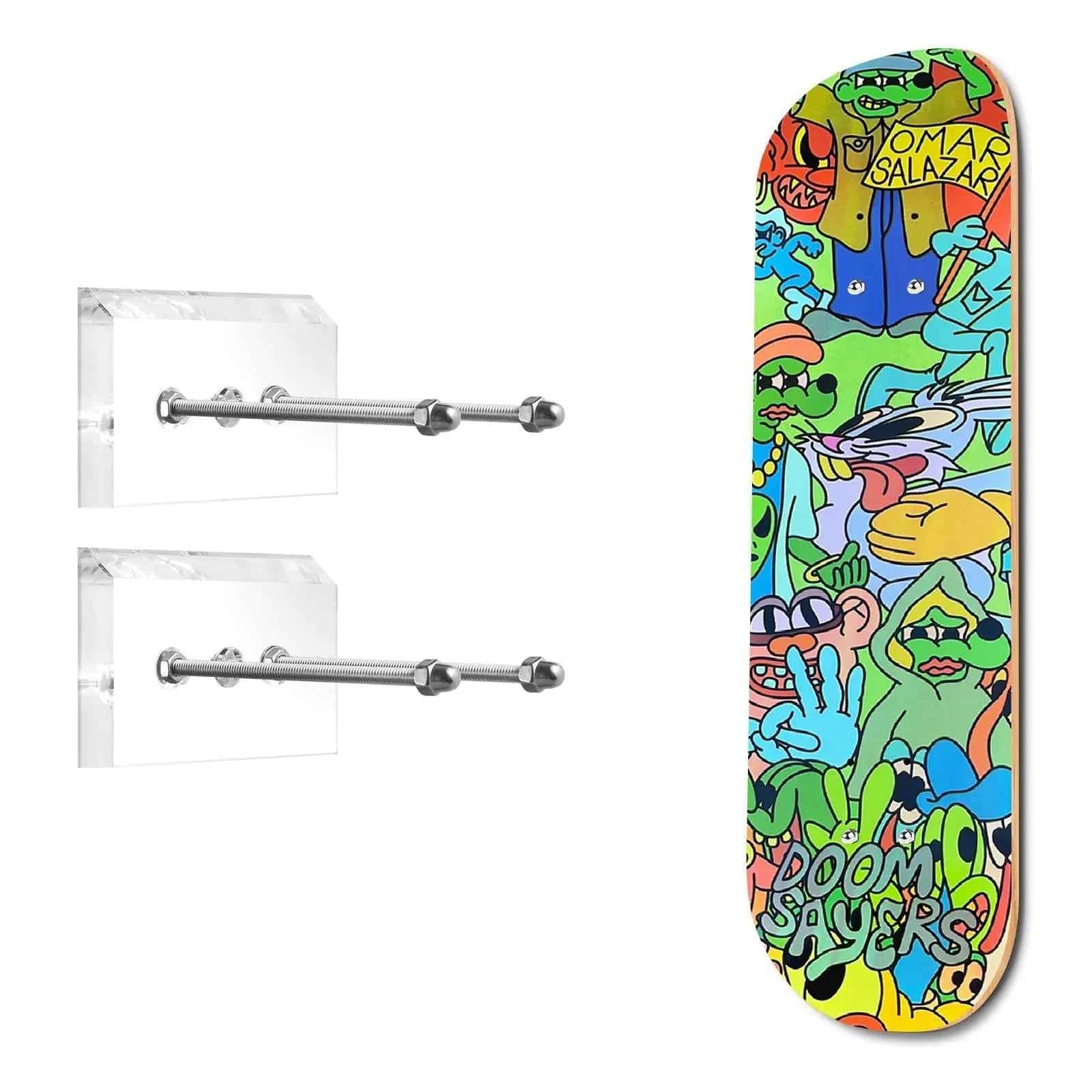 Aolabela Acrylic Skateboard Wall Mount – 2-Pack Display Rack for Skateboards, Longboards, Snowboards & Scooters - Feeling My Adventure