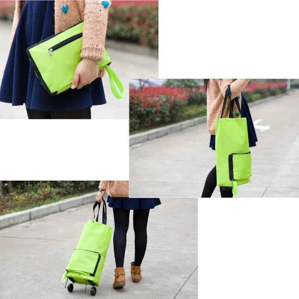 3-in-1 Heavy Duty Folding Shopping Cart with Seat & Stair Climber – Portable Utility Cart for Groceries, Laundry & Travel - Feeling My Adventure