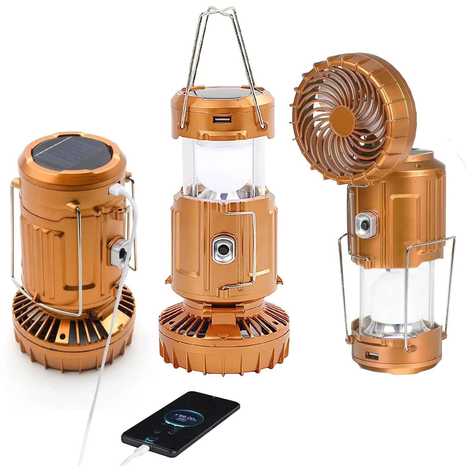 Solar Rechargeable Camping Lantern with Fan Feeling My Adventure