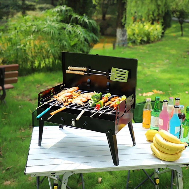 Portable Foldable Charcoal BBQ Grill for Outdoor Camping & Picnics - Feeling My Adventure