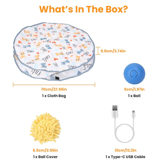 Rechargeable Interactive Cat Toy - Rolling Ball in Pouch - Feeling My Adventure