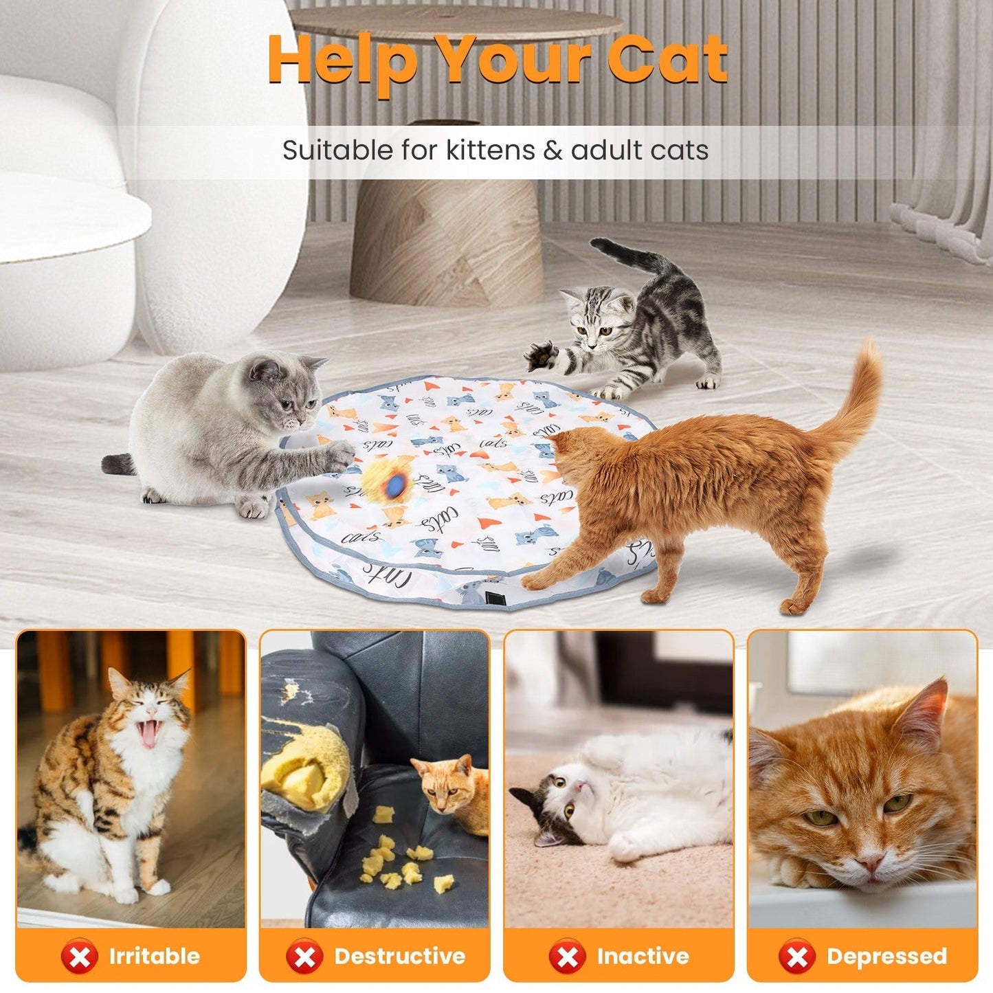 Rechargeable Interactive Cat Toy - Rolling Ball in Pouch - Feeling My Adventure