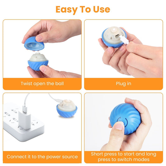 Rechargeable Interactive Cat Toy - Rolling Ball in Pouch - Feeling My Adventure