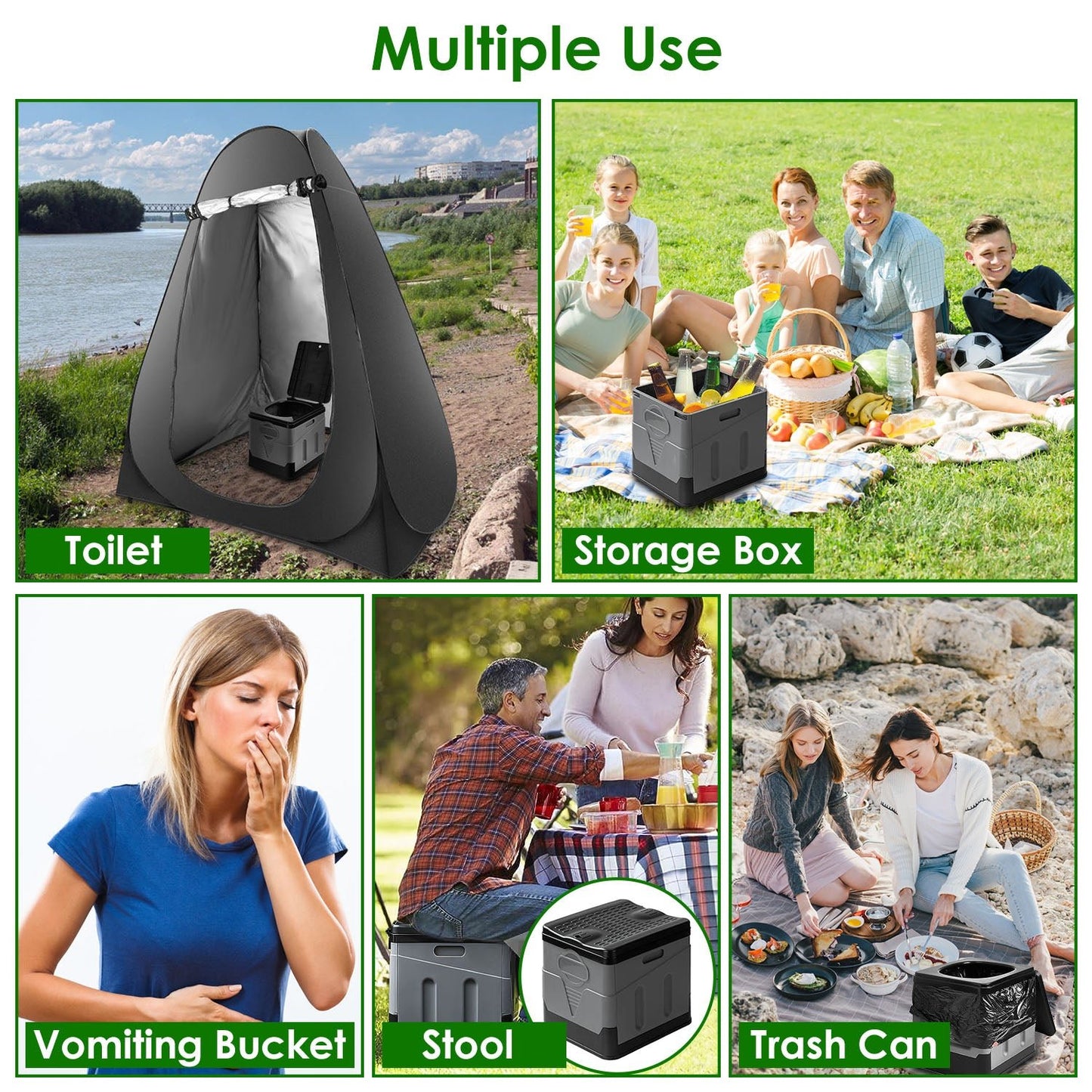 Portable Foldable Travel Toilet with Carry Bag for Outdoor Adventures - Feeling My Adventure
