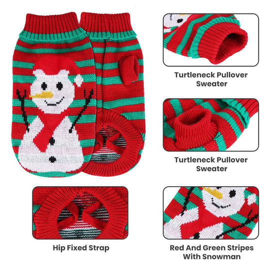 Pet Christmas Turtleneck Sweater - 2 Patterns, 4 Sizes - Feeling My Adventure
