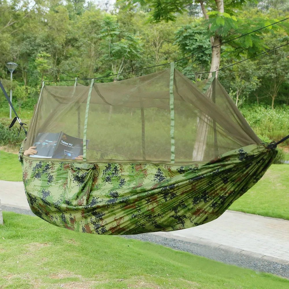 600LBS Max Load 2 Person Hammock with Mosquito Net - Portable Outdoor Swing Bed - Feeling My Adventure