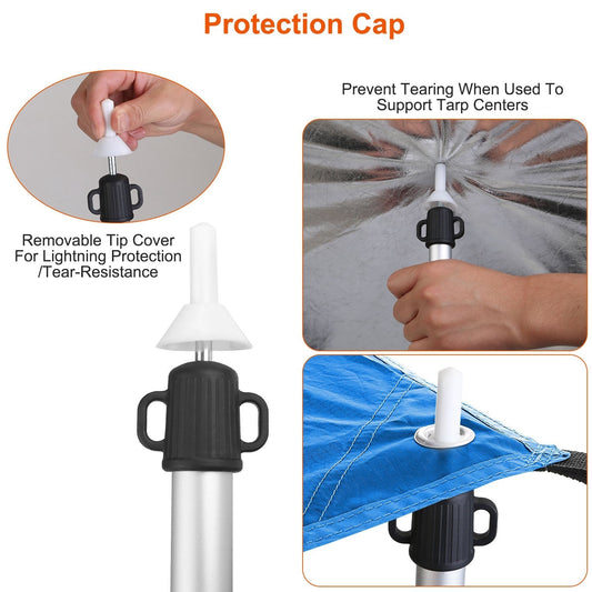 Portable Telescoping Tarp Poles - 2Pcs, Adjustable 3-7.5FT Aluminum Awning Rods - Feeling My Adventure