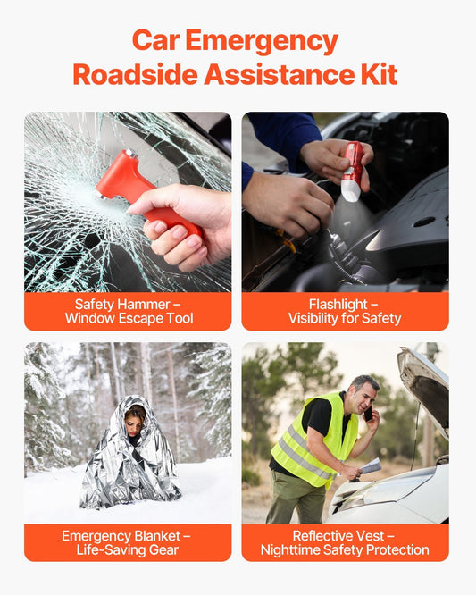 32 Pcs Car Emergency Kit With Medical Emergency First Aid Kit For Vehicles - Feeling My Adventure