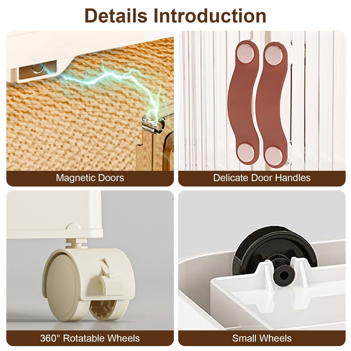 3Pcs Foldable Storage Bins With Lid Wheels Front Magnetic Door Fedex Shipping - Feeling My Adventure