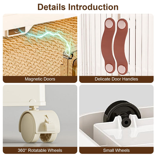 3Pcs Foldable Storage Bins With Lid Wheels Front Magnetic Door Fedex Shipping - Feeling My Adventure