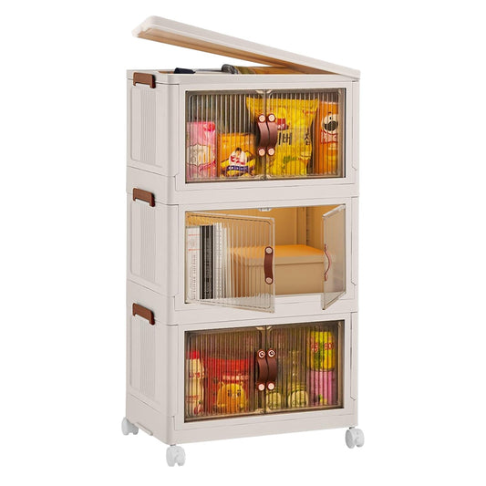 3Pcs Foldable Storage Bins With Lid Wheels Front Magnetic Door Fedex Shipping - Feeling My Adventure