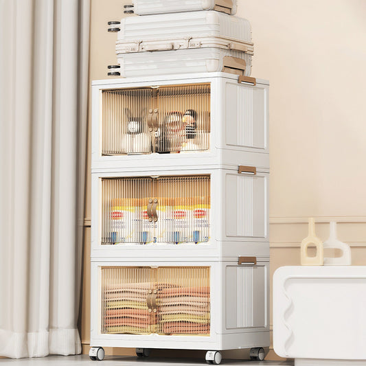 3Pcs Foldable Storage Bins With Lid Wheels Front Magnetic Door Fedex Shipping - Feeling My Adventure