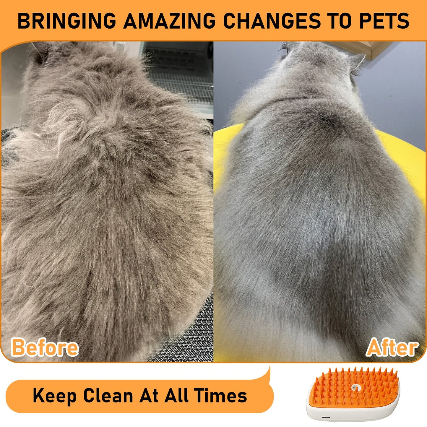Cat Grooming Set: Steam Brush, Shedding Spray Comb, Hair Removal, Water Spritz Cepillo - Feeling My Adventure