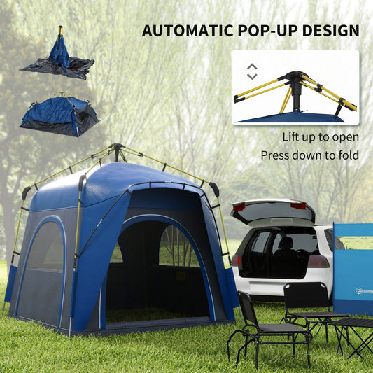 Pop Up Camping Tent for 4 People - Quick Setup, Automatic Hydraulic, Windows & Doors - Feeling My Adventure