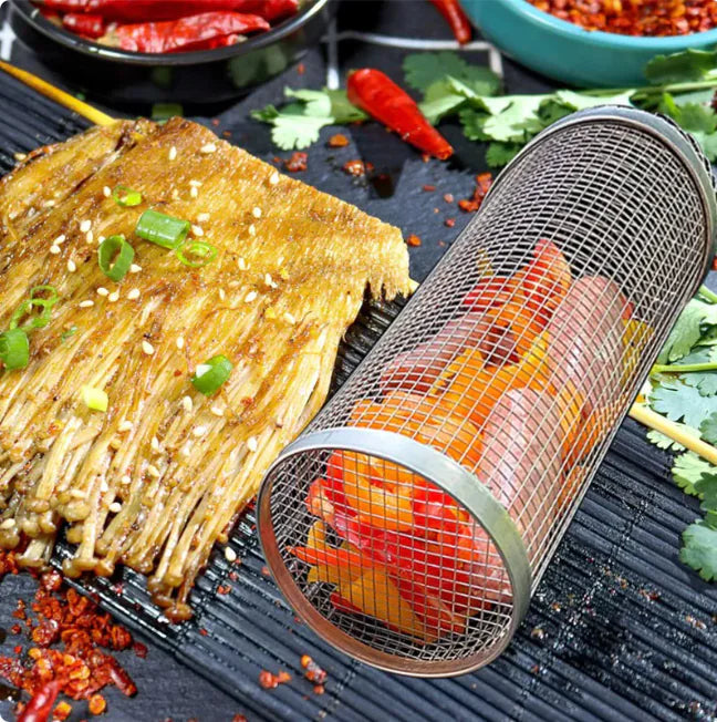Rolling BBQ Grill Basket Feeling My Adventure