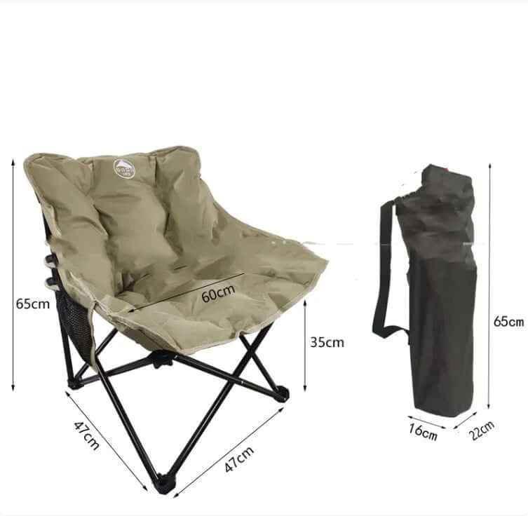 Adjustable Folding Moon Chair – Portable Oversized Saucer Chair for Camping, Outdoor, Home & Dorm – Soft Padded Round Chair with Carry Bag - Feeling My Adventure