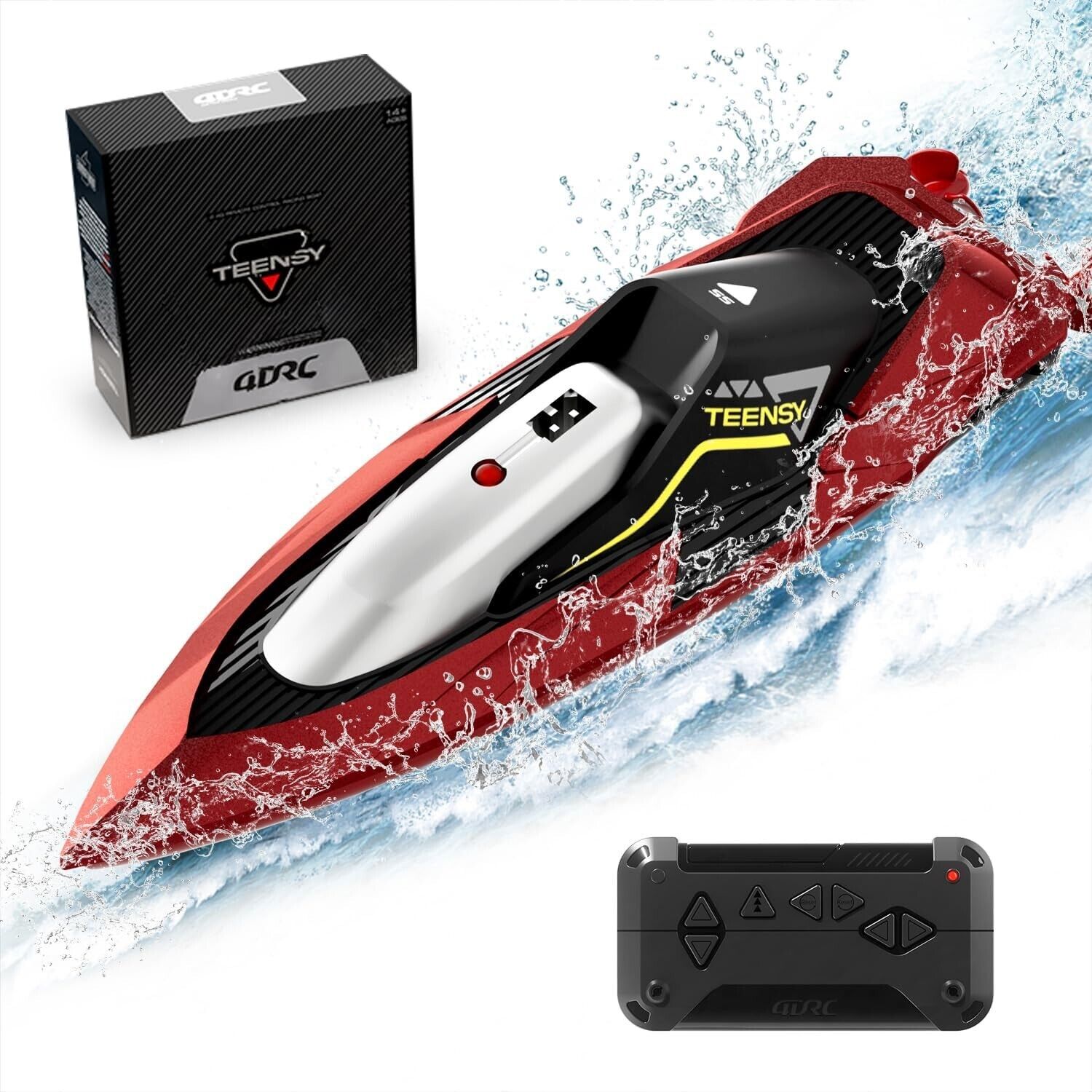 4DRC S5 Fast RC Boat For Pools And Lakes, 2.4 GHz 20 - MPH Racing Boats For Kids - Feeling My Adventure
