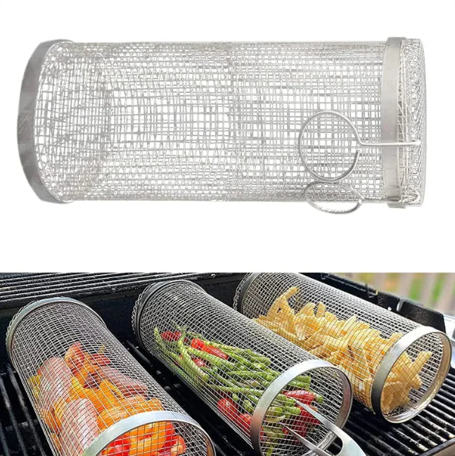 Rolling BBQ Grill Basket Feeling My Adventure