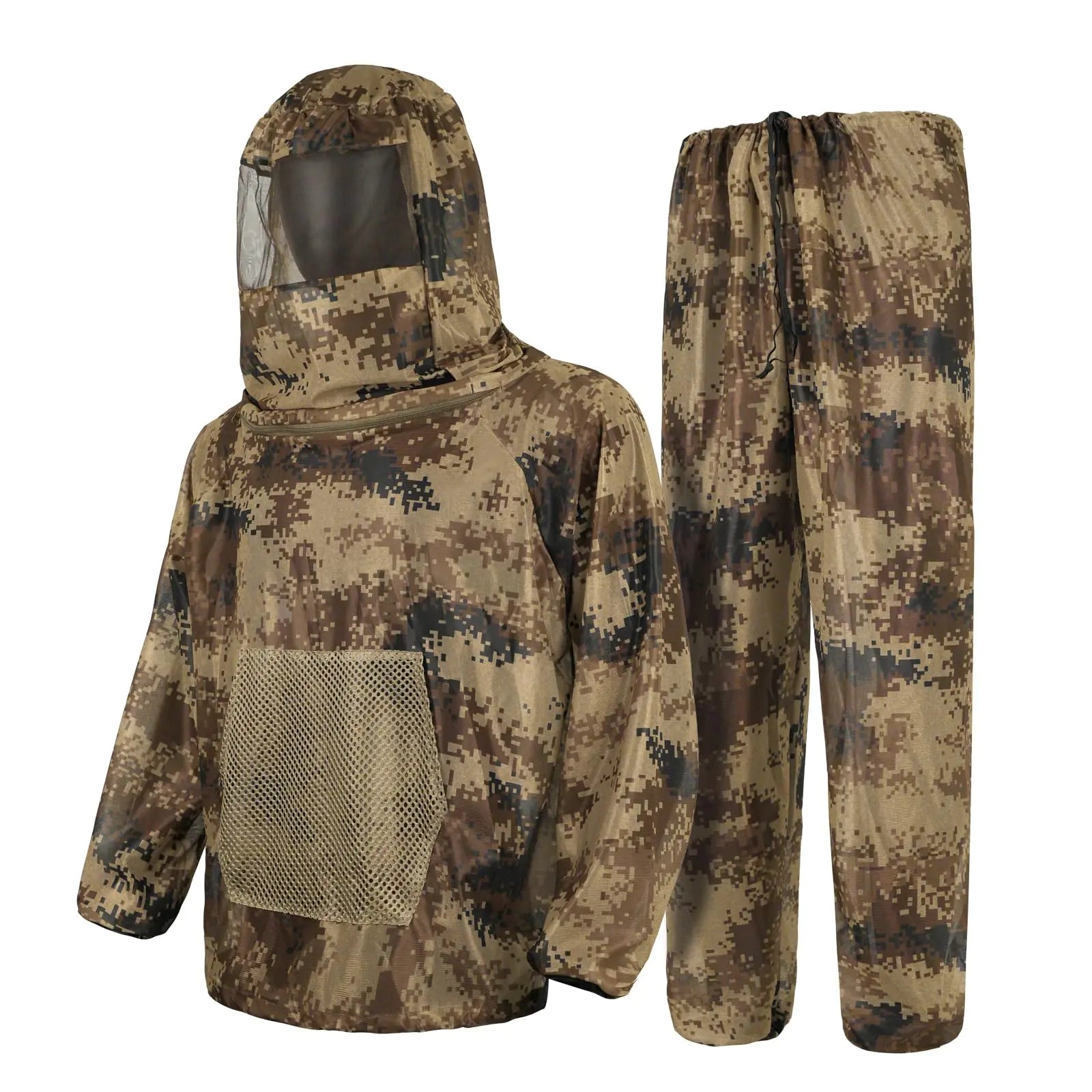 LOOGU Mosquito Suits Net Bug Pants & Jacket Hood Sets - Ultra-fine Mesh - With Fishing Hiking Camping and Gardening Feeling My Adventure
