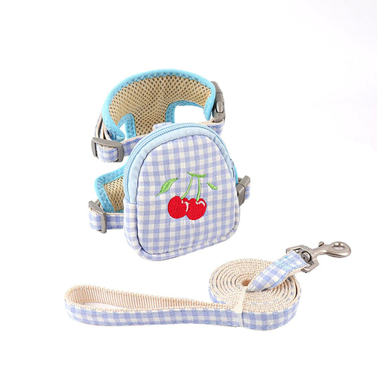 Yuehuam Pet Backpack Harness with Leash for Cat Small Dog Self Mini Carrier Back Pack Pocket Saddle Bags Puppy Bag with Training Lead Leash for Doggie Outdoor Travel Hiking Walking Feeling My Adventure
