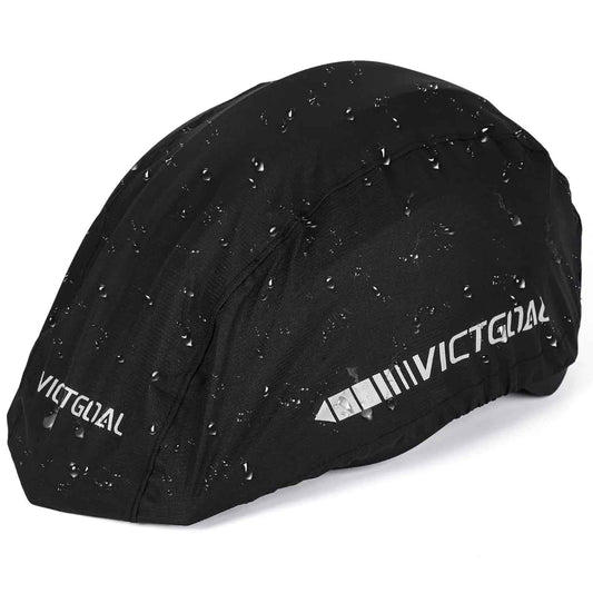 VICTGOAL Bike Helmet Cover with Reflective Stripes Waterproof Windproof Bicycle Helmets Rain Covers for Mountain Road Bike Cycling (Black) Feeling My Adventure