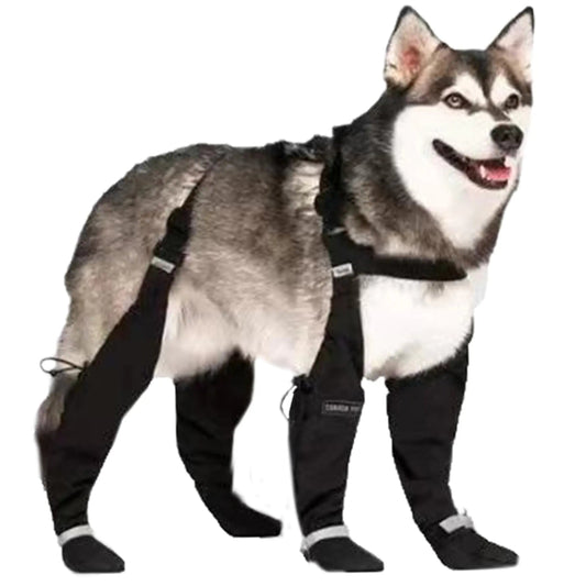 XXL-Dog Rain Boots Waterproof Dog Boots with Suspenders Anti-Slip Dog Shoes Reflective Dog Boots & Paw Protectors for Medium Large Dogs Dog Shoes for Hiking Rainy and Snowy Days Feeling My Adventure