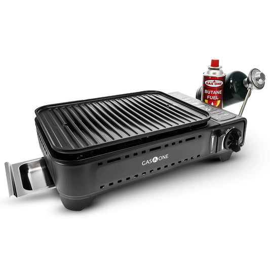 GasOne Propane or Butane Grill Stove GS-2400P Dual Fuel Portable Camping Grill Gas Stove with Carrying Case Feeling My Adventure