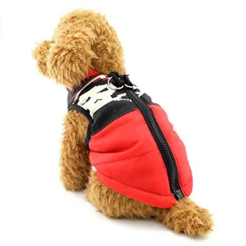 ZUNEA Winter Small Dog Vest Harness Cotton Padded Skull Boy Male Pet Cat Puppy Coat Jacket Xmas Christmas Costume Red XL Feeling My Adventure