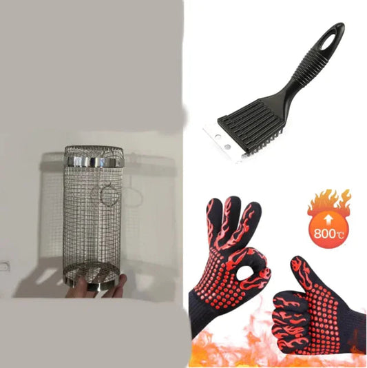 Rolling BBQ Grill Basket Feeling My Adventure