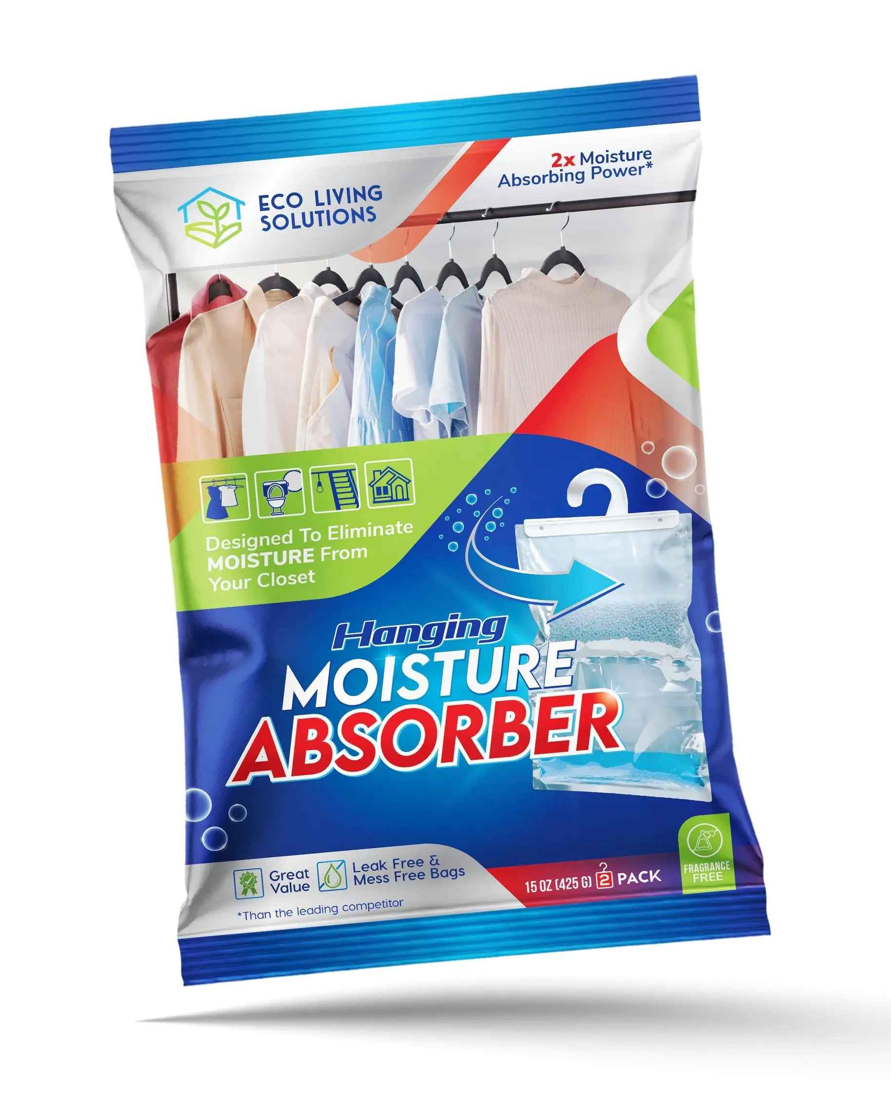 Eco Living Solutions Moisture Absorber Packets Fragrance Free Humidity Absorber Hanging Closet Dehumidifier Bags Eliminates Odors for Fresher Air Ideal for Closet Feeling My Adventure