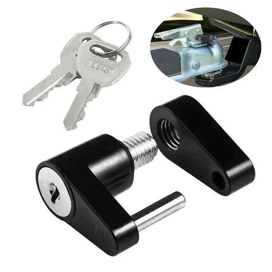 Trailer Hitch Coupler Lock Dia 1/4" Span 3/4" For Tow Boat RV Truck Car + 2 Keys Feeling My Adventure