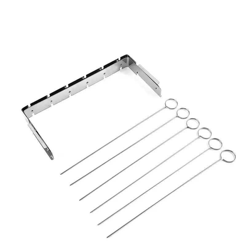 Portable Stainless Steel BBQ Grill with Skewers Rack Feeling My Adventure