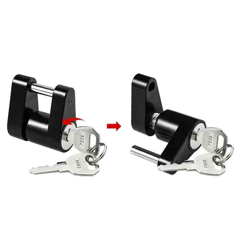 Trailer Hitch Coupler Lock Dia 1/4" Span 3/4" For Tow Boat RV Truck Car + 2 Keys Feeling My Adventure