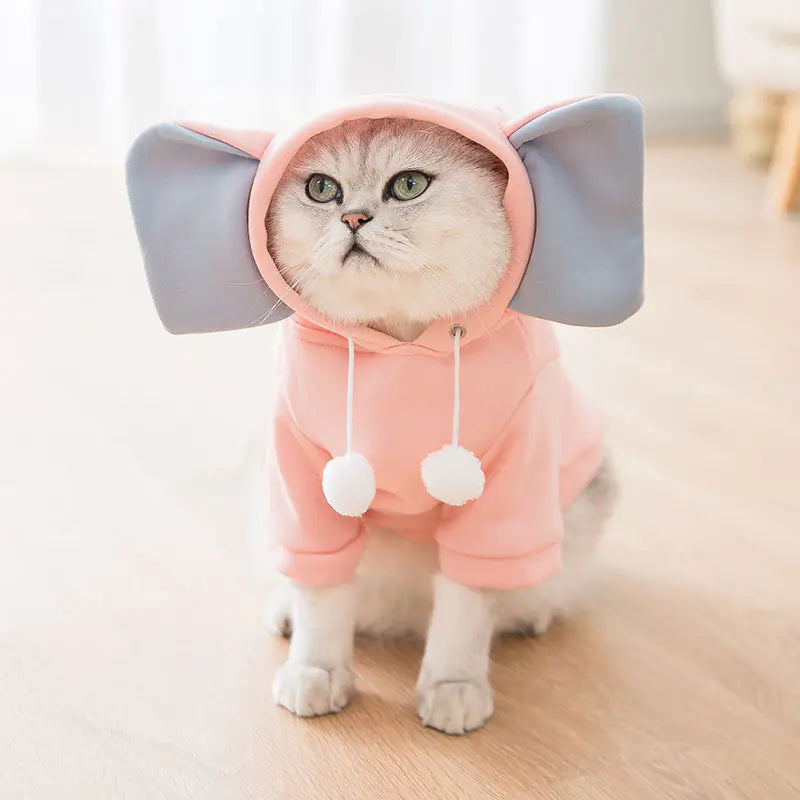 Funny Cat Clothes - Thin Velvet Elephant Dress Feeling My Adventure