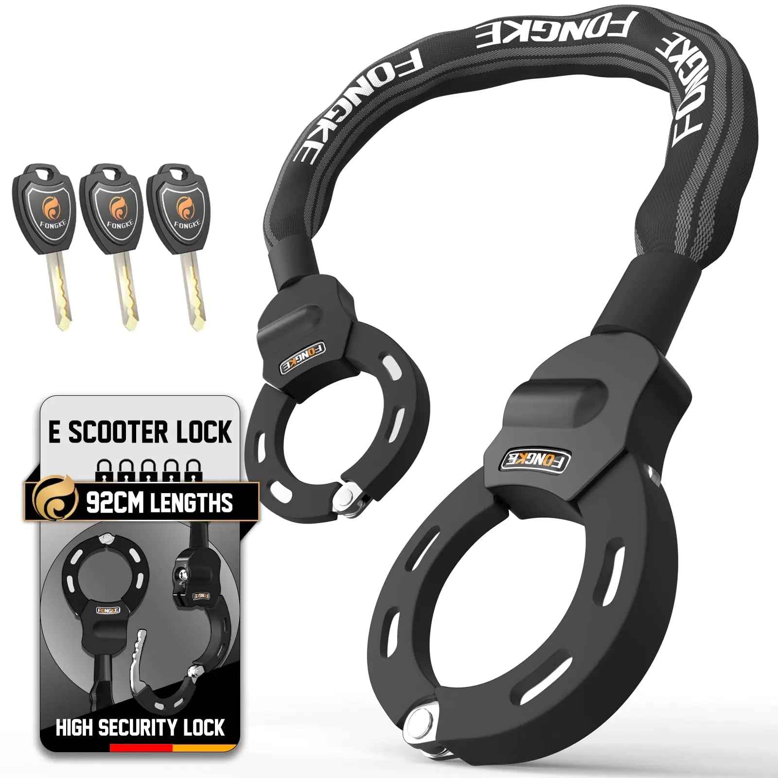 Electric Scooter Locks Anti Theft Scooter Lock with Key Bike Locks Heavy Duty Security Chain for E Scooter Segway Ninebot Xiaomi NIU and Other Electric Scooters… Feeling My Adventure