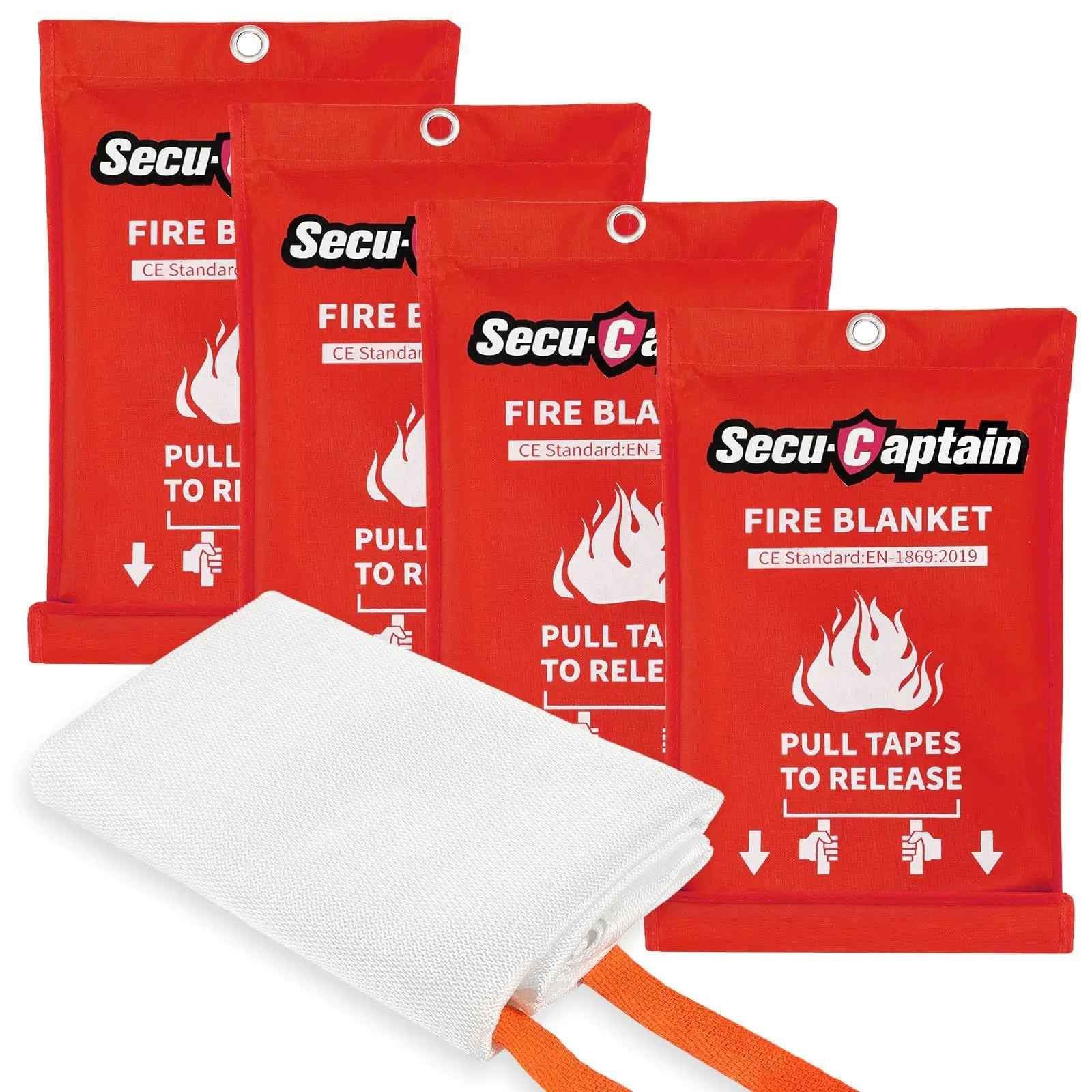 SecuCaptain Emergency Fire Blanket 4-Pack (40"x40") Feeling My Adventure
