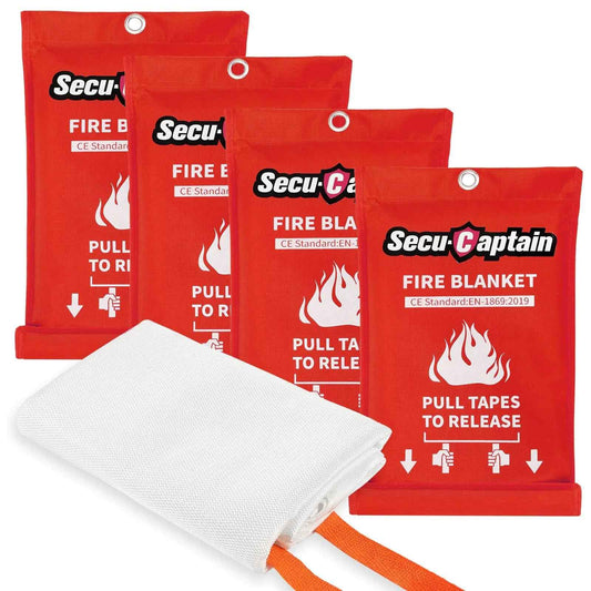 SecuCaptain Emergency Fire Blanket 4-Pack (40"x40") Feeling My Adventure