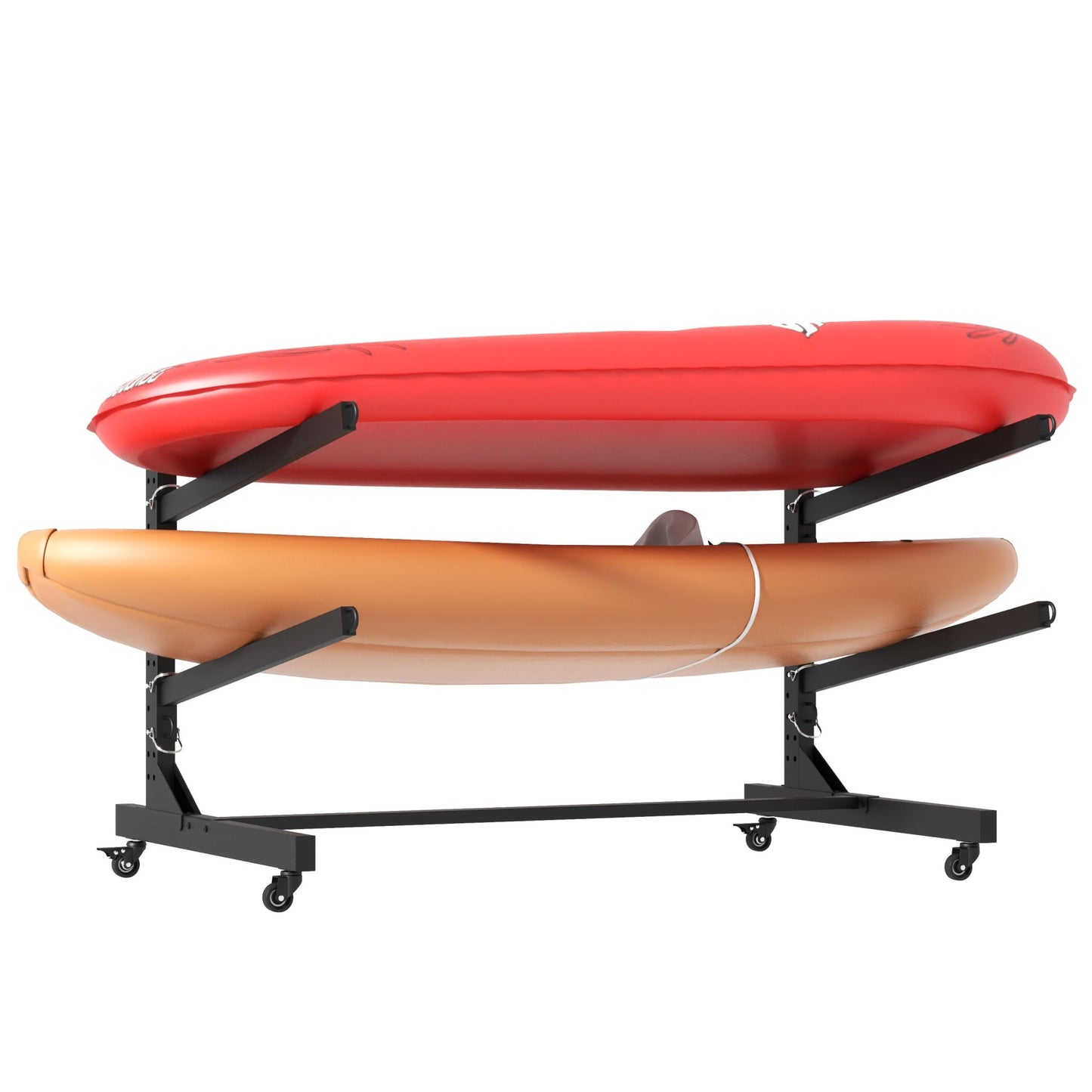 Adjustable 2-Kayak Storage Rack with Wheels – Heavy-Duty Stand for Watercraft & Surfboards - Feeling My Adventure