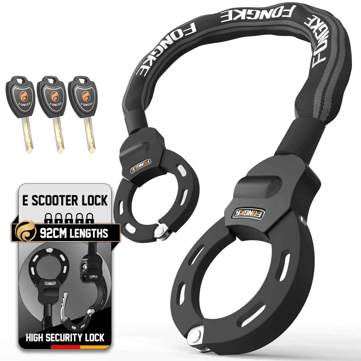 Electric Scooter Locks Anti Theft Scooter Lock with Key Bike Locks Heavy Duty Security Chain for E Scooter Segway Ninebot Xiaomi NIU and Other Electric Scooters… Feeling My Adventure