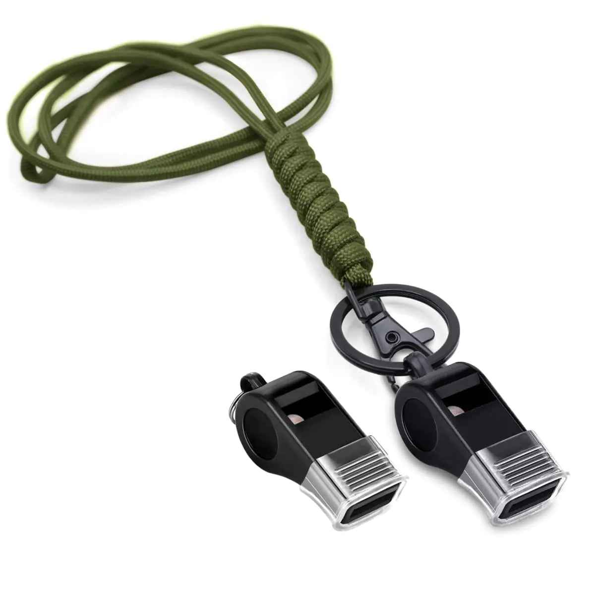 SharpSound 2-Pack Pro Whistles with Lanyard - Green Feeling My Adventure