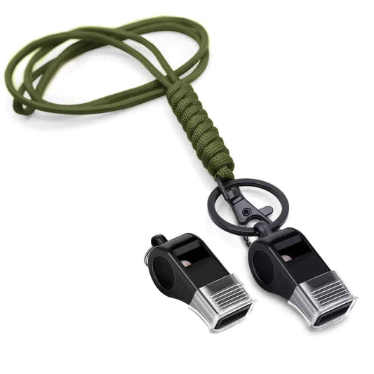 SharpSound 2-Pack Pro Whistles with Lanyard - Green Feeling My Adventure
