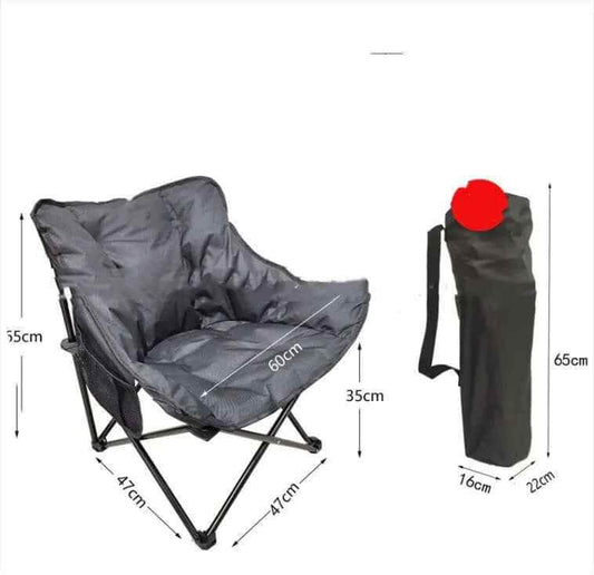 Adjustable Folding Moon Chair – Portable Oversized Saucer Chair for Camping, Outdoor, Home & Dorm – Soft Padded Round Chair with Carry Bag - Feeling My Adventure
