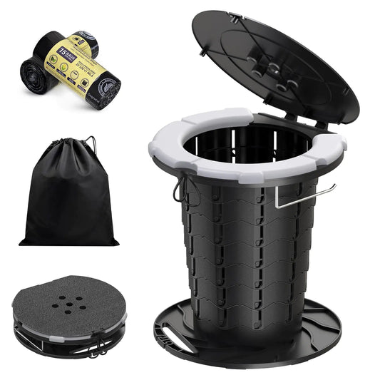 CKE Deluxe Portable Camping Toilet with Soft Cushion and Adjustable Height - Feeling My Adventure