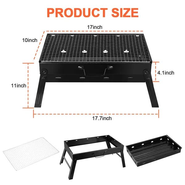 Portable Folding BBQ Charcoal Grill for Camping, Picnics & Travel - Feeling My Adventure