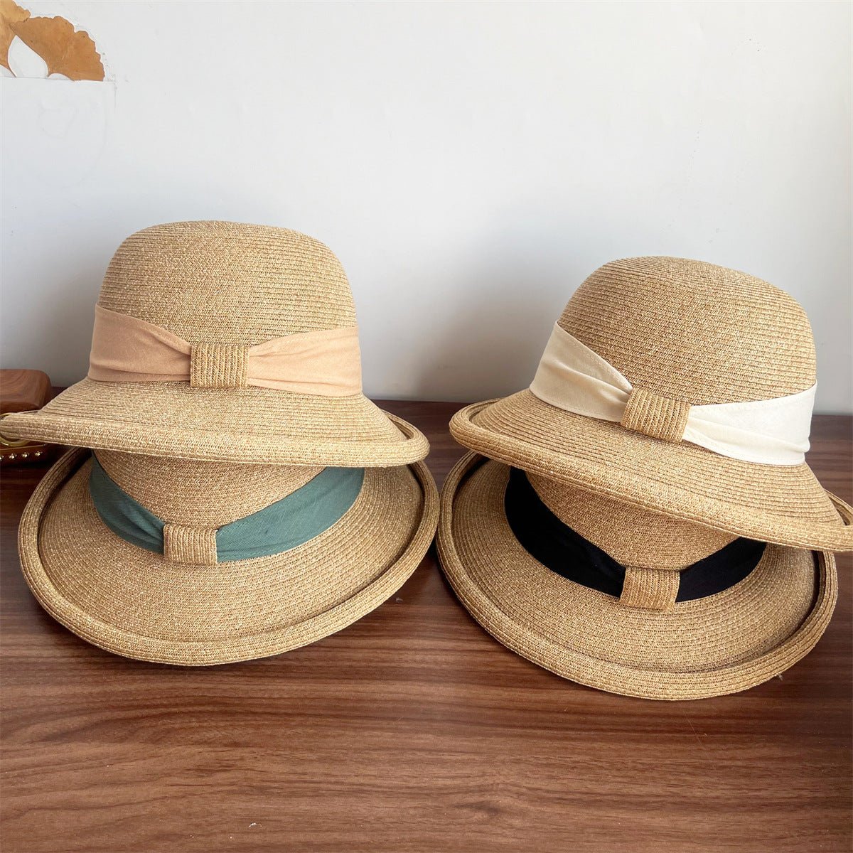 French Straw Sun Protection Bow Curling Temperament Straw Hat - Feeling My Adventure