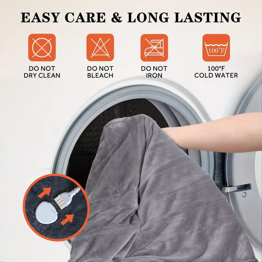 Heated Queen Size Blanket - Dual Zone Control, 10 Heat Settings, Auto Shut Off, Washable Flannel - Feeling My Adventure